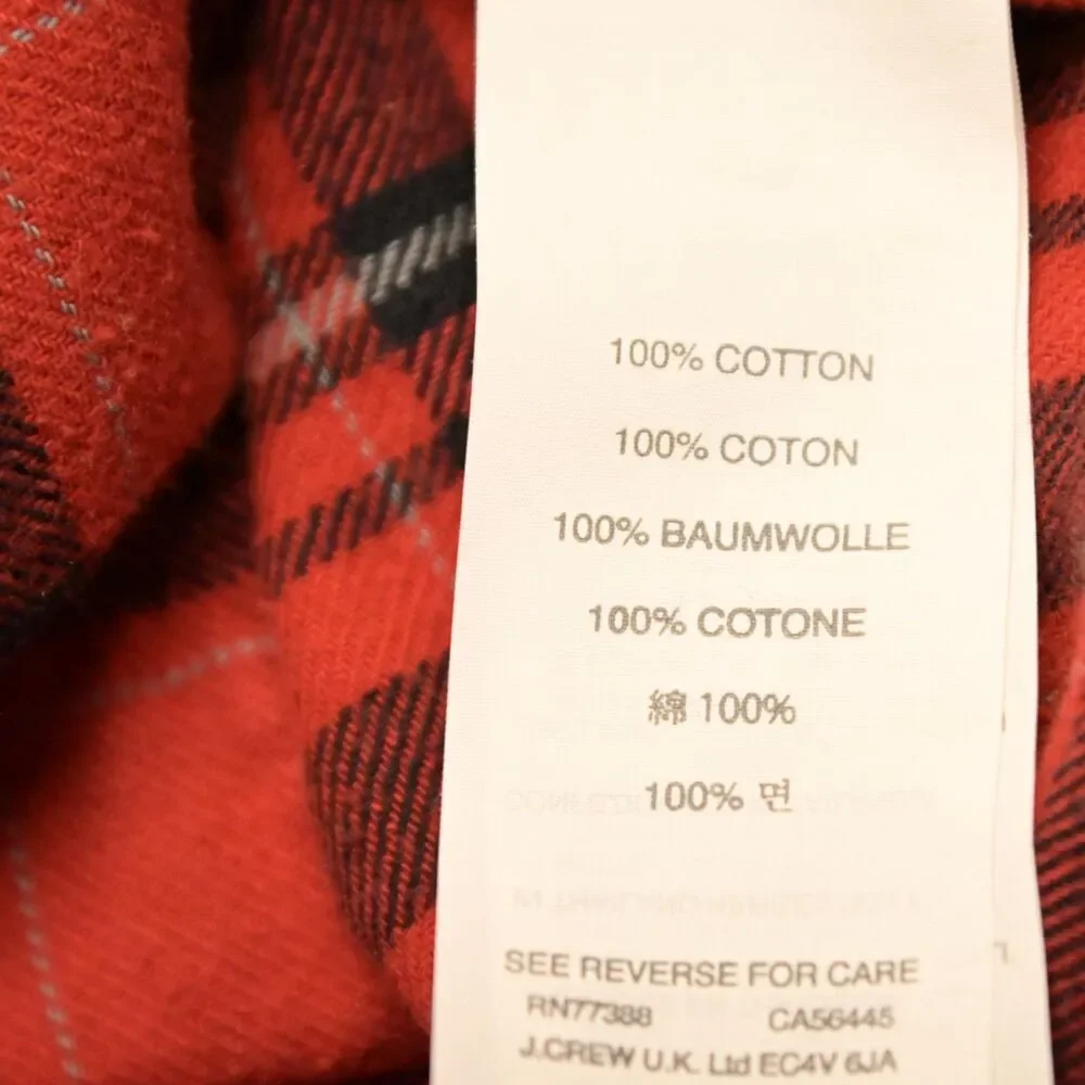 J Crew Womens 6 Red Plaid Long Sleeve Flannel Button Down Shirt - Picture 4 of 7